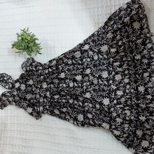 Ulla Johnson Black and Cream Floral Maxi Dress
